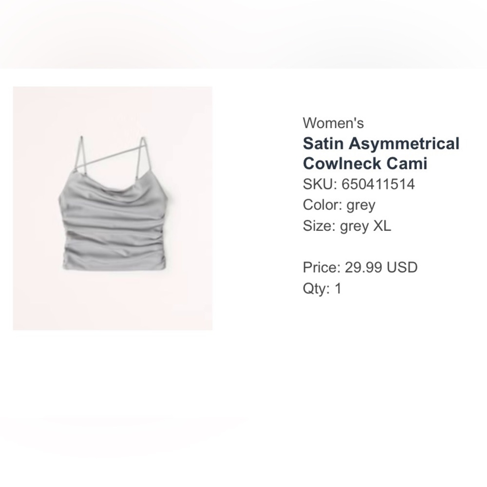 Abercrombie cowl neck tank- new with tags!